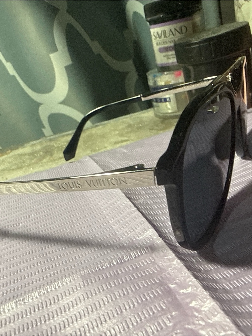 Louis Vuitton Black Sunglasses with Silver Temples